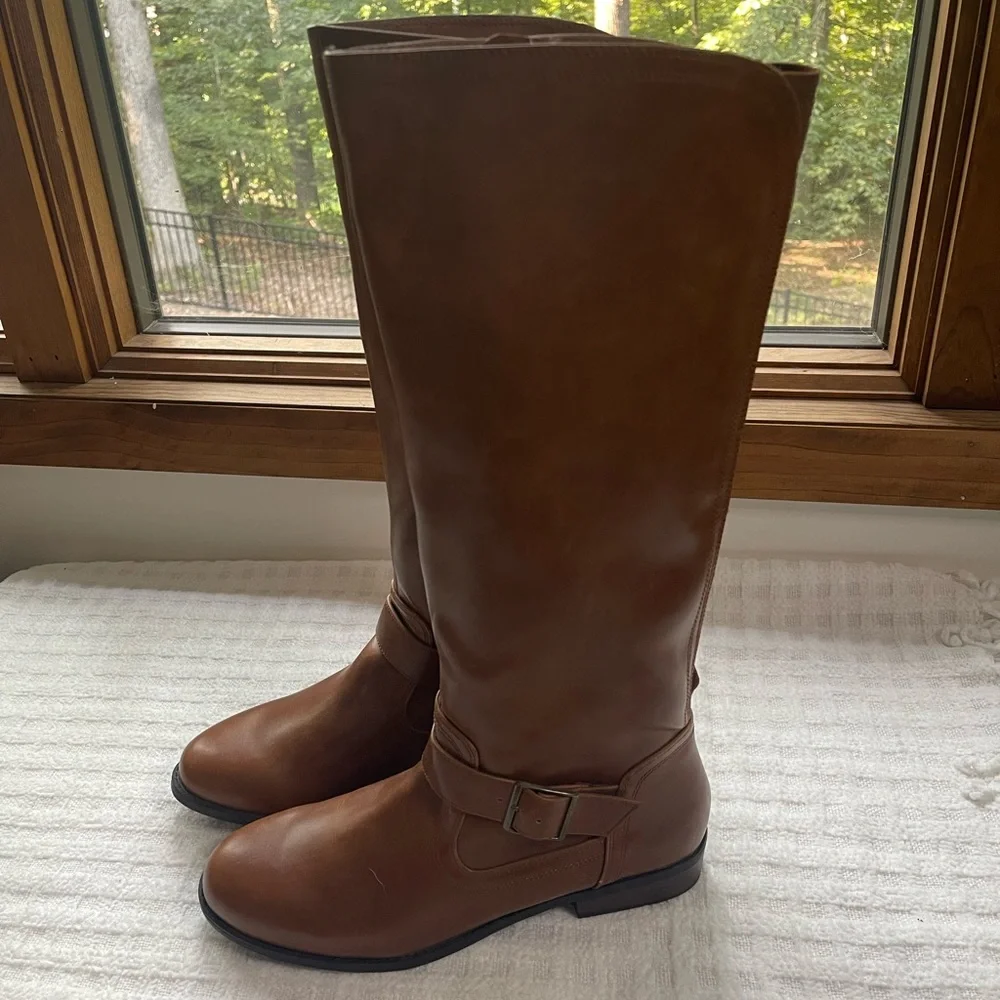 Brown Leather Knee-High Boots